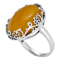 Brighter Than the Sun Yellow Agate Sterling Silver Ring: 6