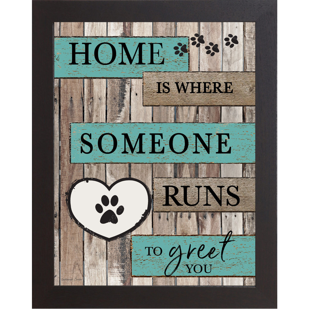 Home Is Where Someone Runs to Greet You Wall Art – Rustic Pallet Wood Pet Decor (SB228)