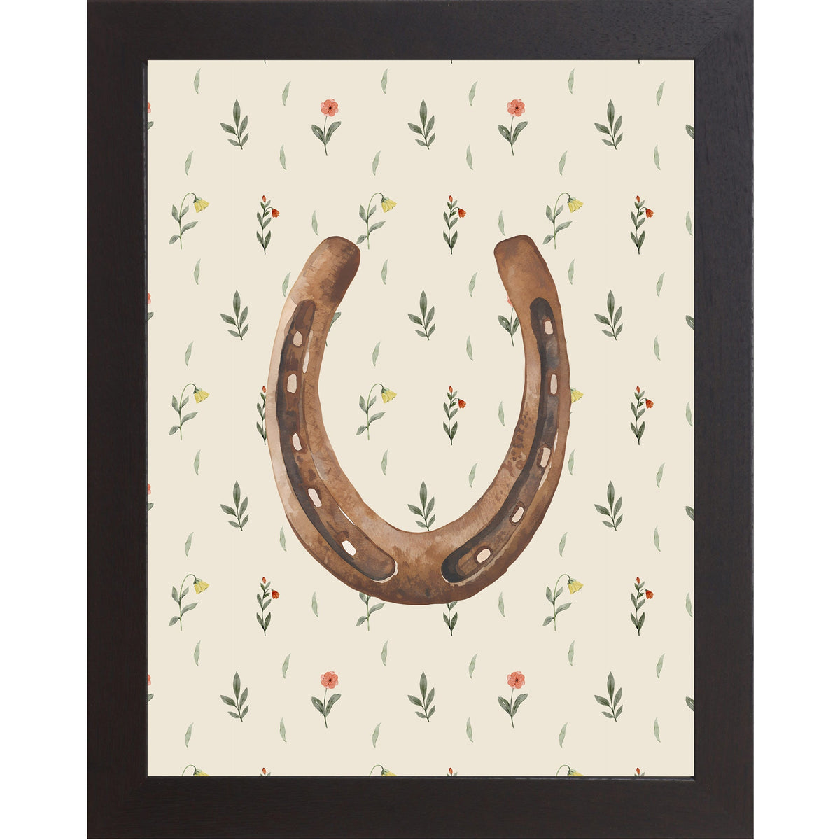 Horseshoe Wall Art – Watercolor Floral Western Decor Cowgirl Equestrian Good Luck Gift (SB224)