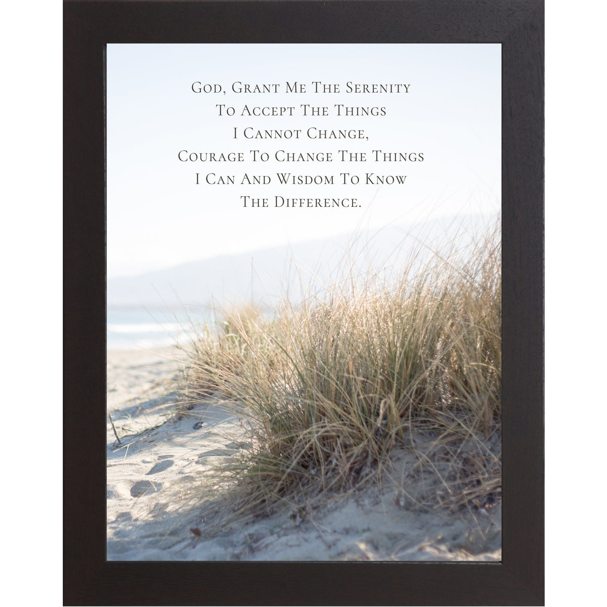 Serenity Prayer Wall Art – Coastal Beach Dune Grass Ocean Scripture Christian Decor (SB222)