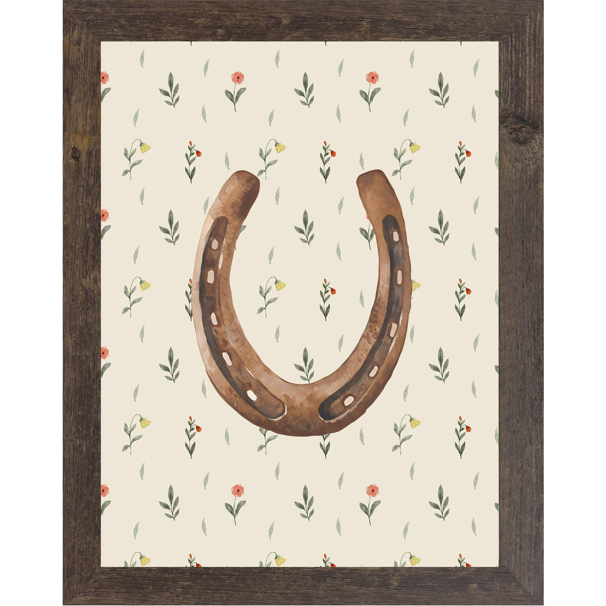 Horseshoe Wall Art – Watercolor Floral Western Decor Cowgirl Equestrian Good Luck Gift (SB224)