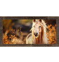 Palomino Horse Wall Art – Golden Autumn Wide Landscape Equine Decor (ZS105)
