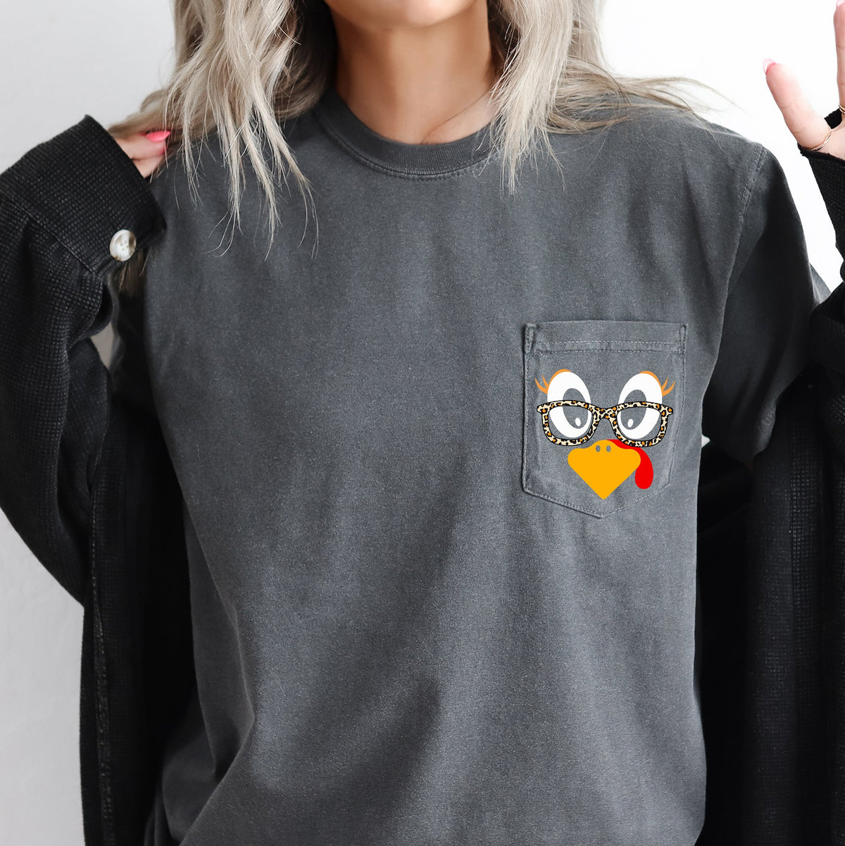Cute Turkey, Teacher, Thanksgiving School Spirit Vintage Fall Print Comfort Colors Tee