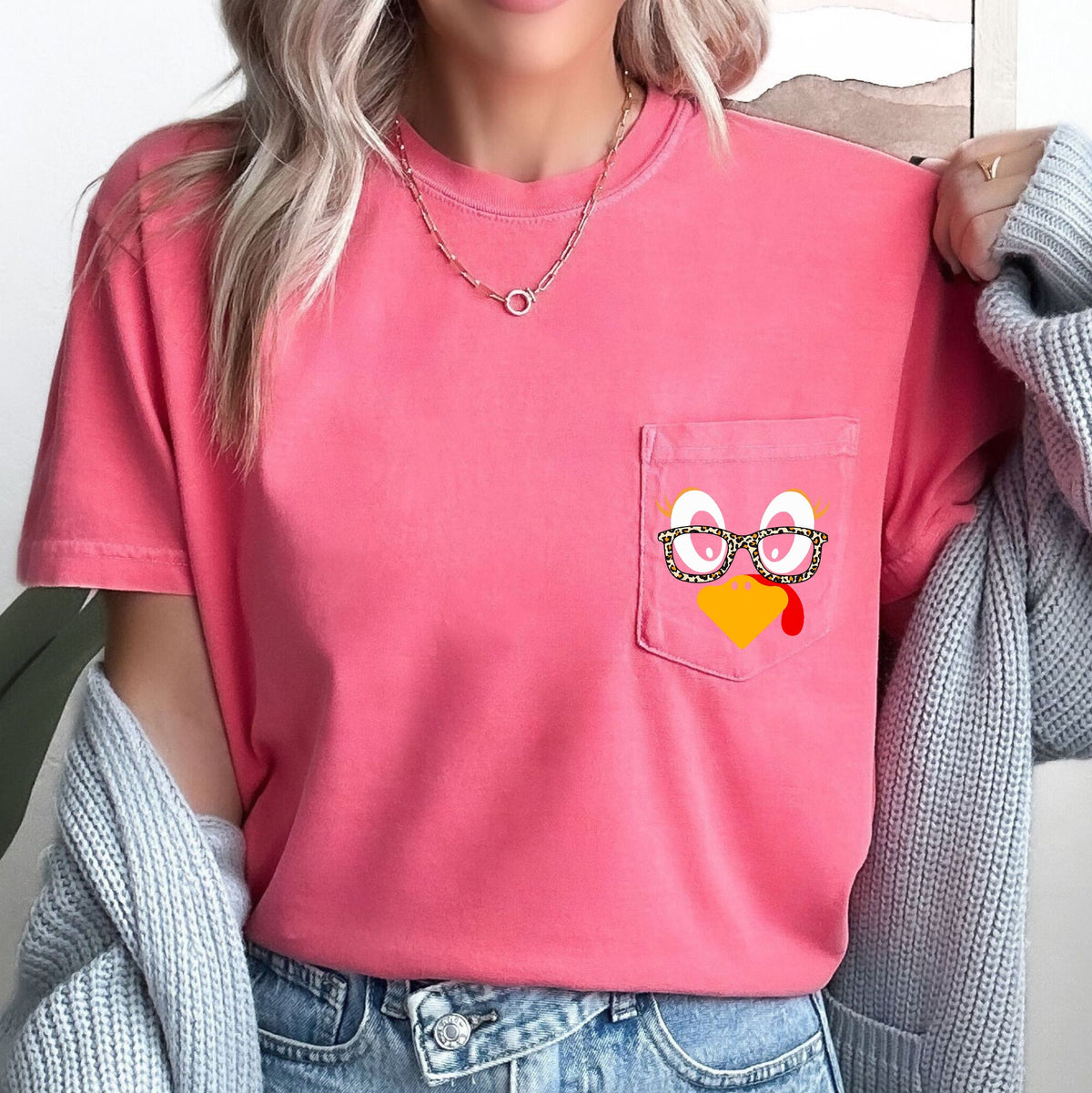 Cute Turkey, Teacher, Thanksgiving School Spirit Vintage Fall Print Comfort Colors Tee
