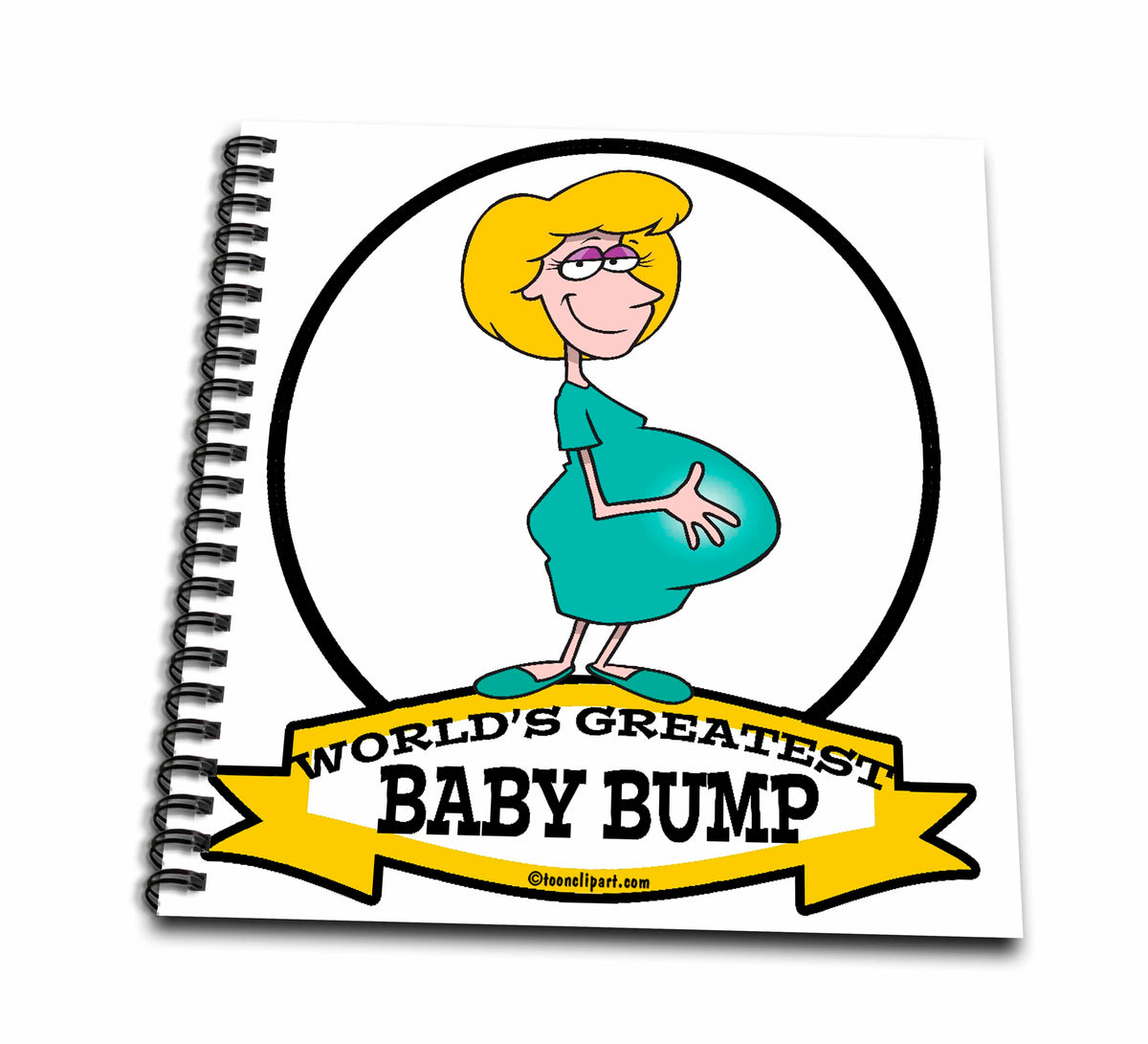 3dRose Dooni Designs Worlds Greatest Cartoons - Funny Worlds Greatest Baby Bump Women Pregnancy Humor Cartoon - Drawing Books (db_102945)