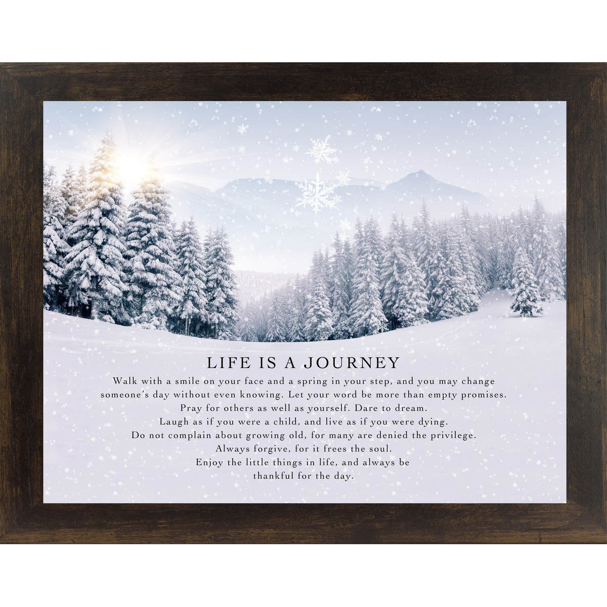 Life Is A Journey Wall Art – Winter Solitude Landscape Quote (SN382)
