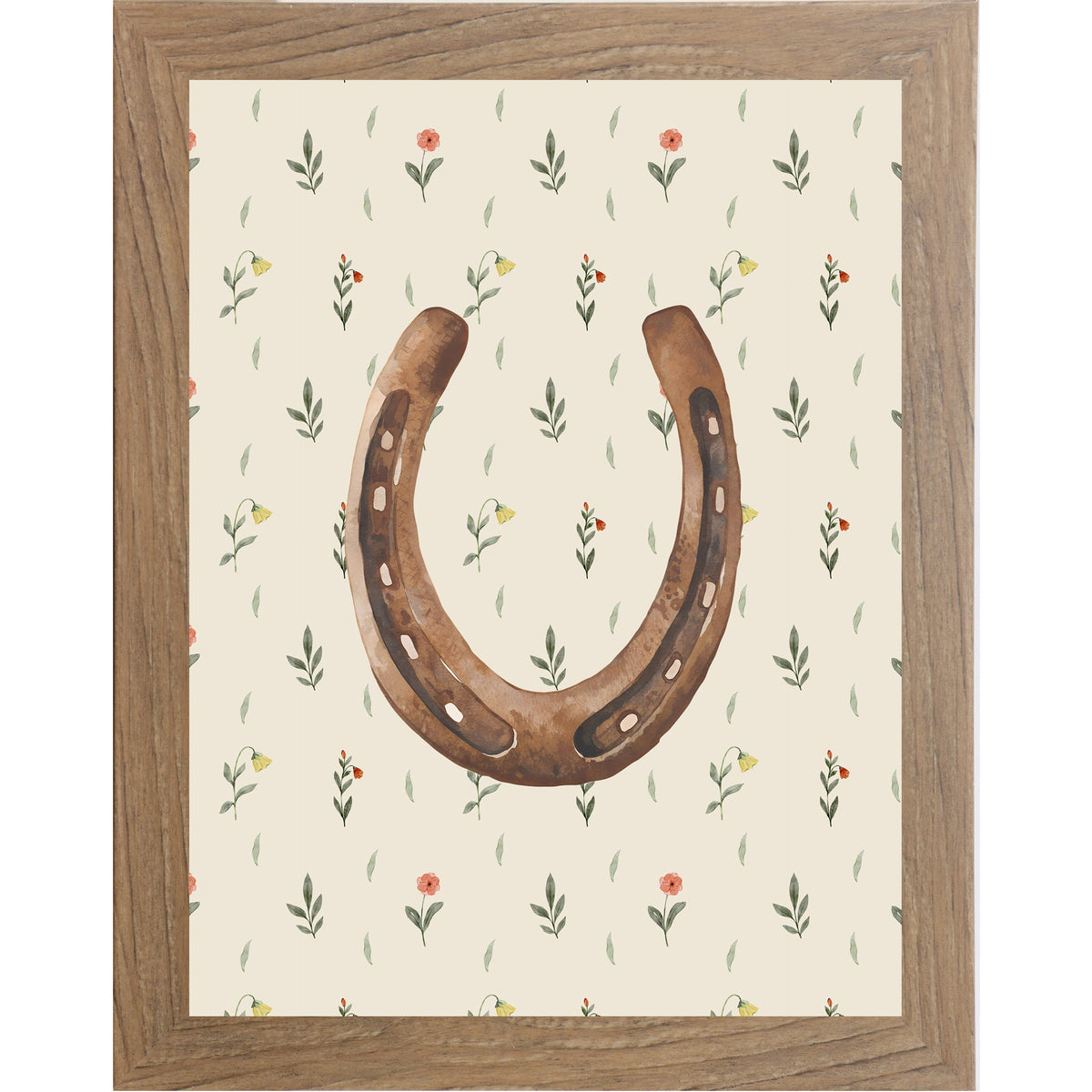 Horseshoe Wall Art – Watercolor Floral Western Decor Cowgirl Equestrian Good Luck Gift (SB224)