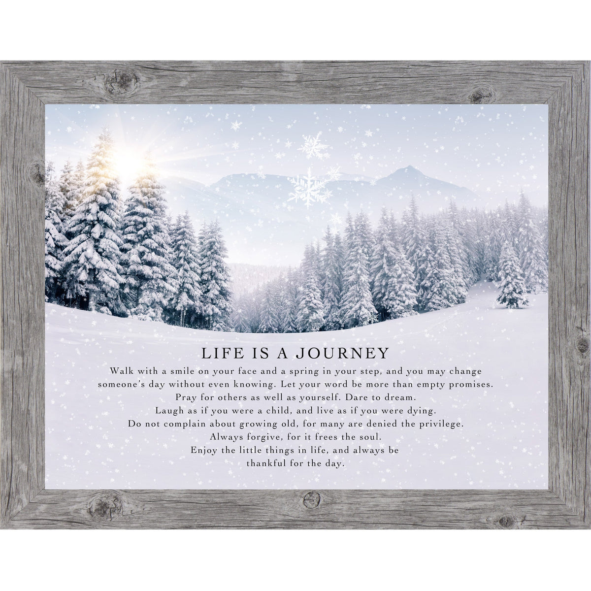 Life Is A Journey Wall Art – Winter Solitude Landscape Quote (SN382)