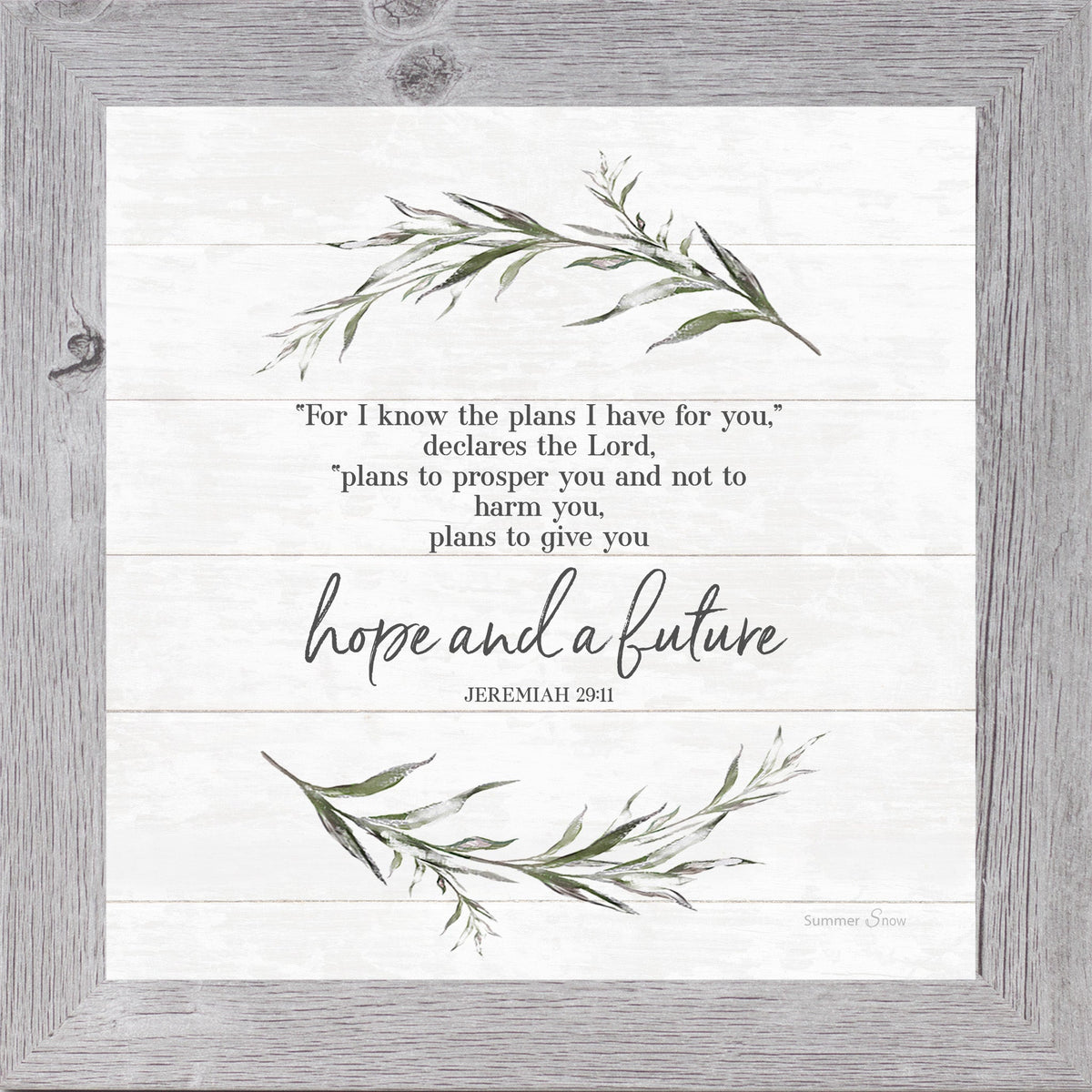 Jeremiah 29:11 Wall Art – Hope and a Future Scripture Farmhouse Decor (SS911)