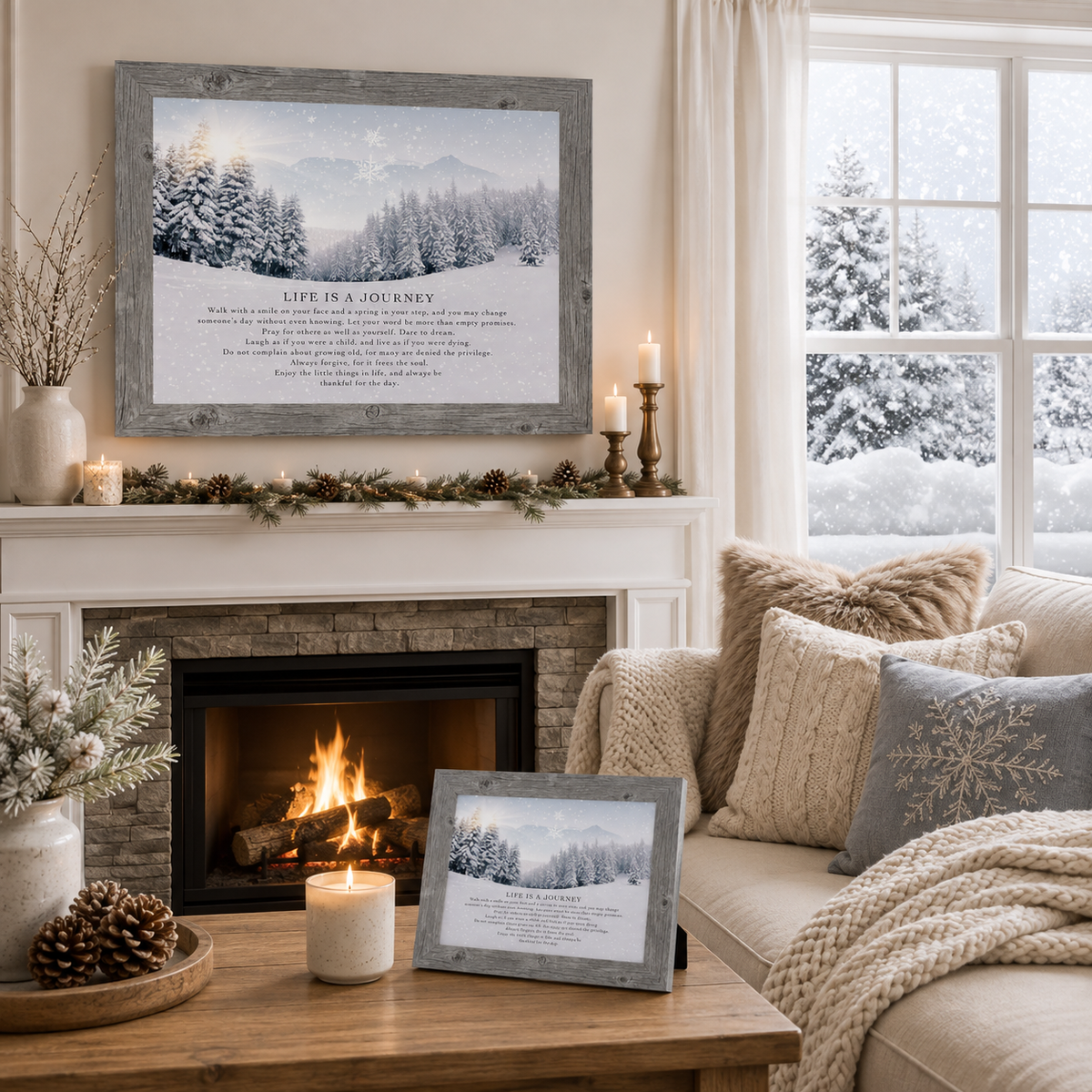Life Is A Journey Wall Art – Winter Solitude Landscape Quote (SN382)