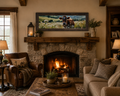 Jersey Cow Wildflower Panoramic Wall Art – Farmhouse Cattle Wide Landscape Decor (SB938)