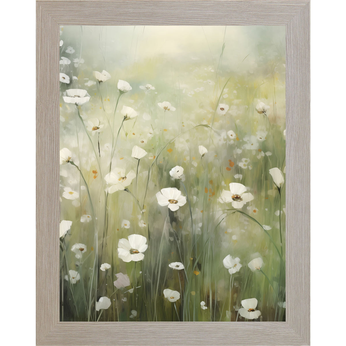 Watercolor Spring Floral Wall Art – No Words Soft Botanical Framed Art (SB124)