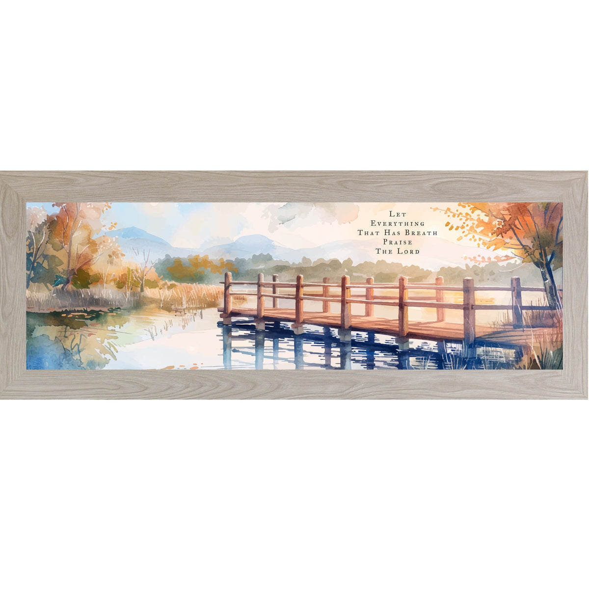 Let Everything That Has Breath Praise The Lord Wall Art – Autumn Pier Wide Landscape (SB944)