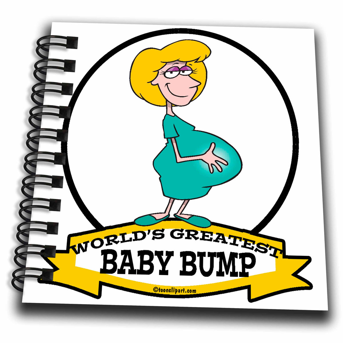 3dRose Dooni Designs Worlds Greatest Cartoons - Funny Worlds Greatest Baby Bump Women Pregnancy Humor Cartoon - Drawing Books (db_102945)