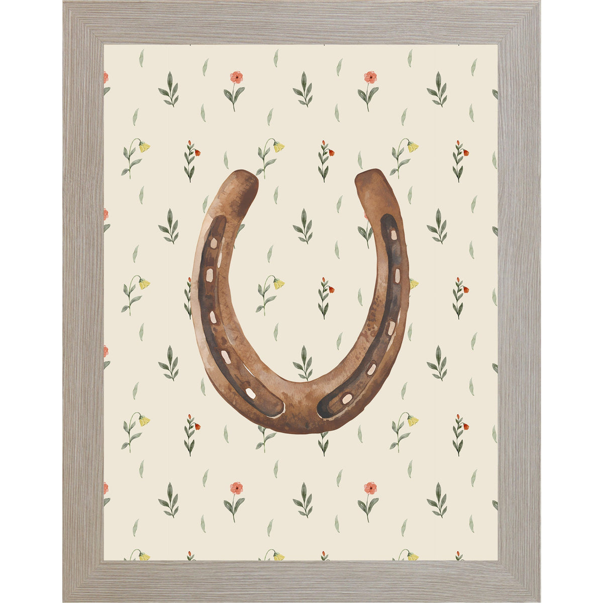 Horseshoe Wall Art – Watercolor Floral Western Decor Cowgirl Equestrian Good Luck Gift (SB224)