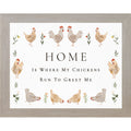 Home Is Where My Chickens Run To Greet Me – Farmhouse Chicken Wall Art – Rustic Kitchen Decor (SB173)