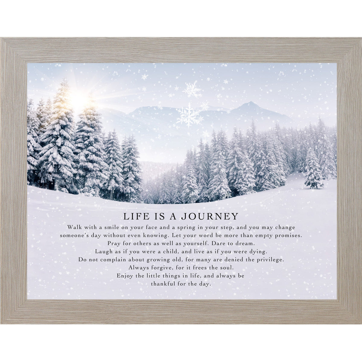 Life Is A Journey Wall Art – Winter Solitude Landscape Quote (SN382)