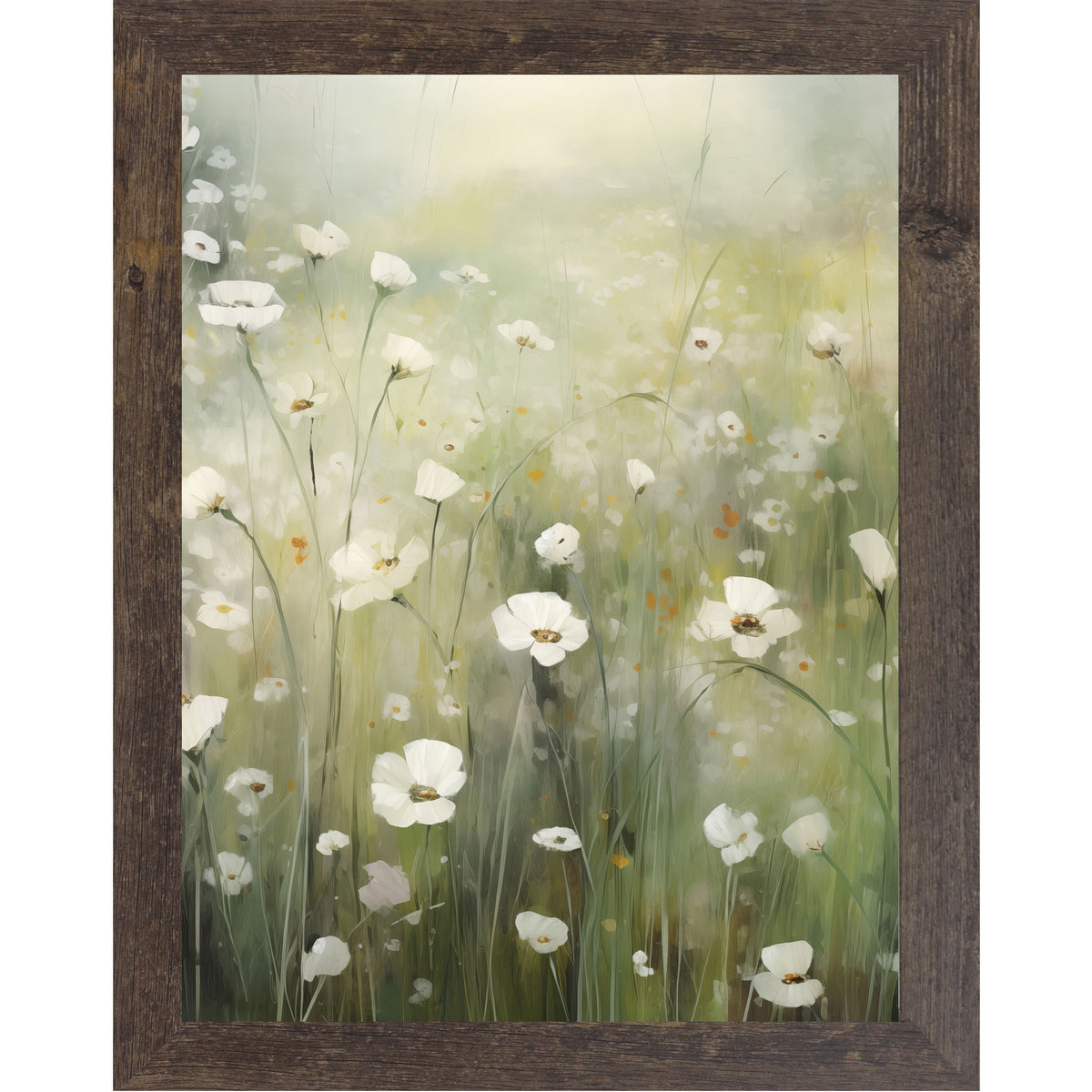 Watercolor Spring Floral Wall Art – No Words Soft Botanical Framed Art (SB124)