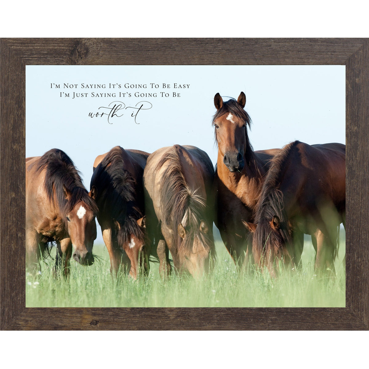 Worth It Wall Art – Inspirational Horse Landscape Motivational Decor (SB231)