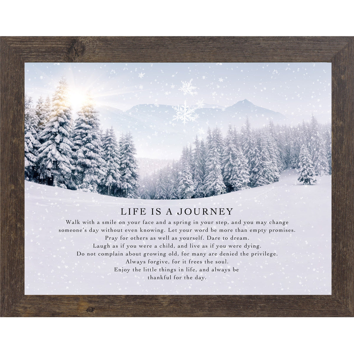 Life Is A Journey Wall Art – Winter Solitude Landscape Quote (SN382)