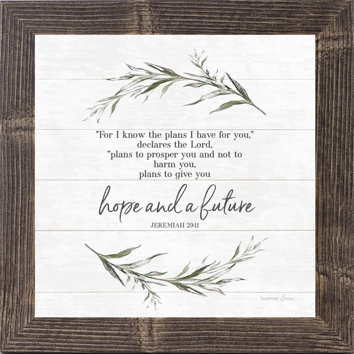 Jeremiah 29:11 Wall Art – Hope and a Future Scripture Farmhouse Decor (SS911)