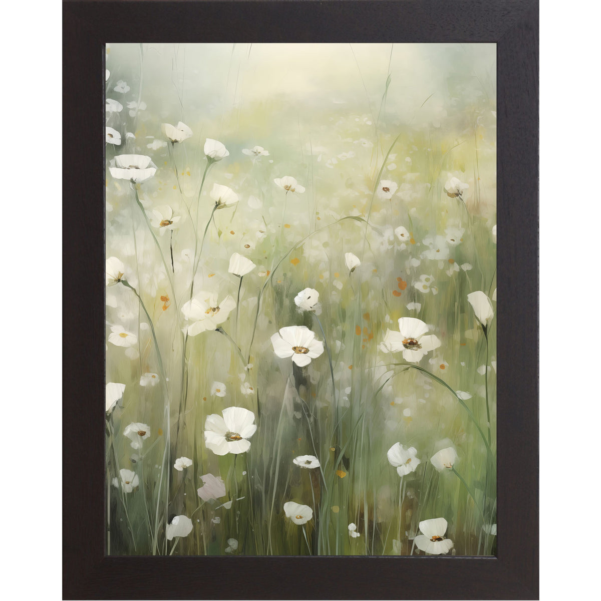 Watercolor Spring Floral Wall Art – No Words Soft Botanical Framed Art (SB124)
