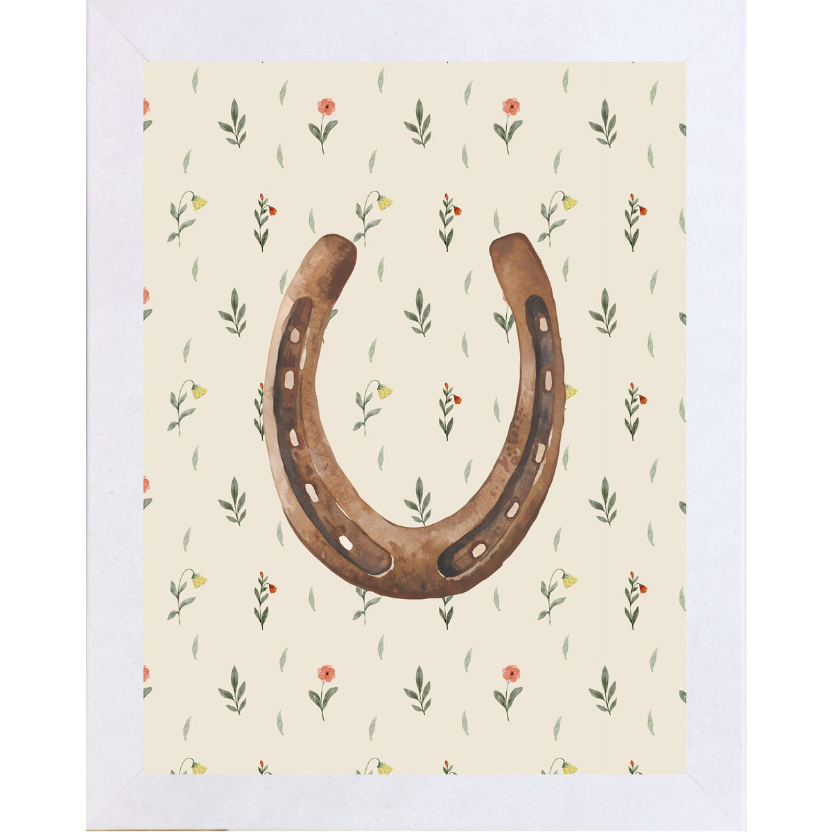 Horseshoe Wall Art – Watercolor Floral Western Decor Cowgirl Equestrian Good Luck Gift (SB224)